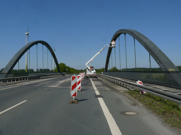 Drucksbrücke in Dortmund, Ermüdungsbeurteilung Stabbogenbrücke