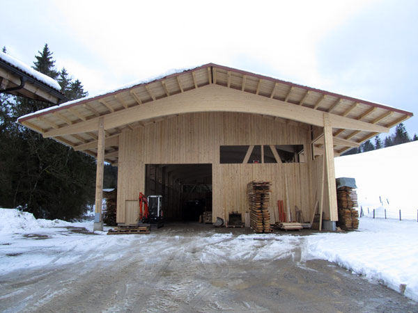 Neubau Abbund- und Holzlagerhalle in Wertach
